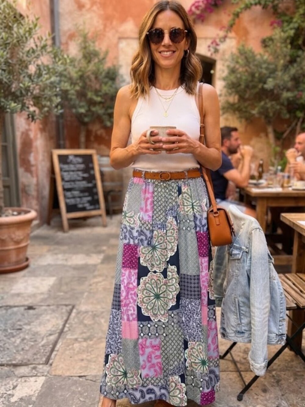 Papillon Boho Paisley Patchwork Maxi Skirt – Size M